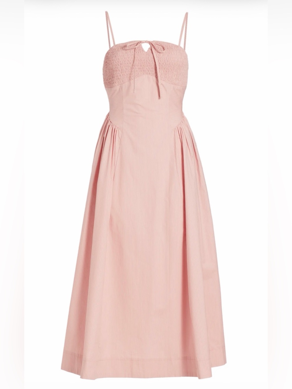 En Saison Eleanor Striped Smocked Cotton Midi Dress - Size XS